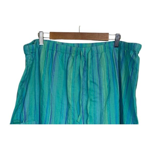 Not‎ For Sale Fresh Produce Pants Women 3X Green Cropped Plus Size Striped - Picture 3 of 9